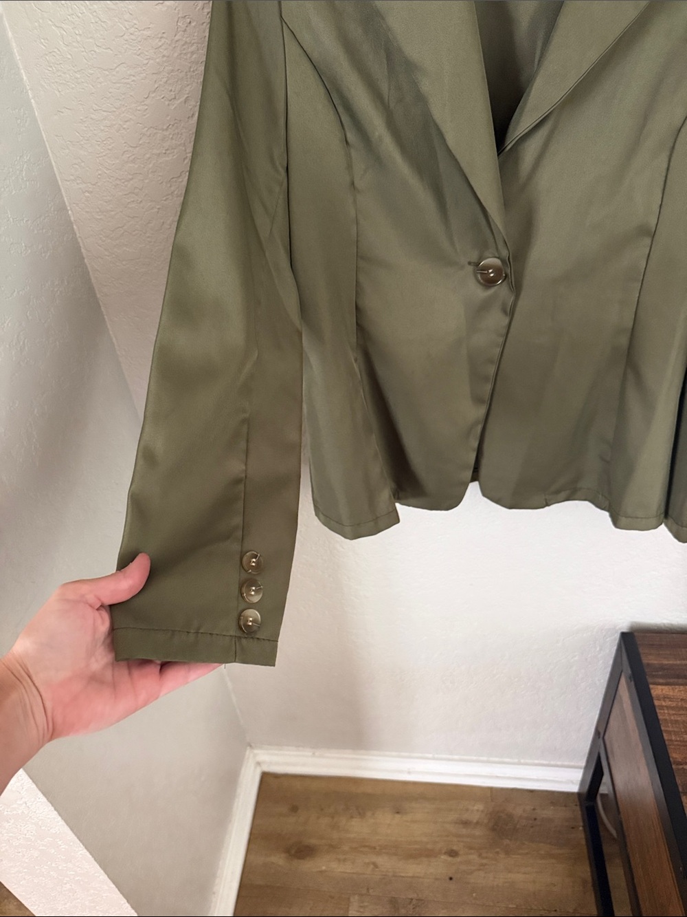 SHEIN Olive Single-Button Women's Blazer - Picture 3 of 5